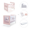 Minicuna y cuna todo en uno (7en1) blanca/rosa claro · Nexo Tre Flamingo C187T-M7742