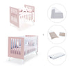 Minicuna y cuna todo en uno (7en1) blanca/rosa claro · Nexo Tre Flamingo C187T-M7742