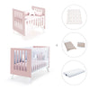 Minicuna y cuna todo en uno (7en1) blanca/rosa claro · Nexo Tre Flamingo C187T-M7742