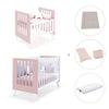 Minicuna y cuna todo en uno (7en1) blanca/rosa claro · Nexo Tre Flamingo C187T-M7742