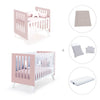 Minicuna y cuna todo en uno (7en1) blanca/rosa claro · Nexo Tre Flamingo C187T-M7742