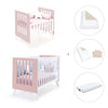 Minicuna y cuna todo en uno (7en1) blanca/rosa claro · Nexo Tre Flamingo C187T-M7742