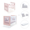 Minicuna y cuna todo en uno (7en1) blanca/rosa claro · Nexo Tre Flamingo C187T-M7742