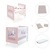 Minicuna y cuna todo en uno (7en1) blanca/rosa claro · Nexo Tre Flamingo C187T-M7742