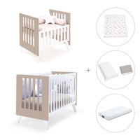 Minicuna y cuna todo en uno (7en1) blanca/beige · Nexo Tre Arena C187T-M7753