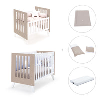 Minicuna y cuna todo en uno (7en1) blanca/beige · Nexo Tre Arena C187T-M7753