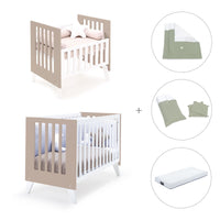 Minicuna y cuna todo en uno (7en1) blanca/beige · Nexo Tre Arena C187T-M7753