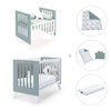 Minicuna y cuna todo en uno (7en1) blanca/verde eucalipto · Nexo Tre Eucalyptus C187T-M7757