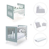 Minicuna y cuna todo en uno (7en1) blanca/verde eucalipto · Nexo Tre Eucalyptus C187T-M7757