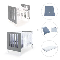 Minicuna y cuna todo en uno (7en1) blanca/antracita · Nexo Tre Antracita C187T-M7758