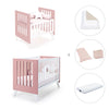 Minicuna y cuna todo en uno (7en1) blanca/rosa · Nexo Tre Quarzo C187T-M7759