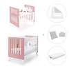 Minicuna y cuna todo en uno (7en1) blanca/rosa · Nexo Tre Quarzo C187T-M7759