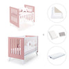 Minicuna y cuna todo en uno (7en1) blanca/rosa · Nexo Tre Quarzo C187T-M7759