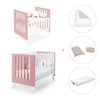Minicuna y cuna todo en uno (7en1) blanca/rosa · Nexo Tre Quarzo C187T-M7759