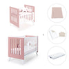 Minicuna y cuna todo en uno (7en1) blanca/rosa · Nexo Tre Quarzo C187T-M7759
