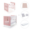 Minicuna y cuna todo en uno (7en1) blanca/rosa · Nexo Tre Quarzo C187T-M7759