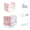 Minicuna y cuna todo en uno (7en1) blanca/rosa · Nexo Tre Quarzo C187T-M7759