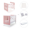 Minicuna y cuna todo en uno (7en1) blanca/rosa · Nexo Tre Quarzo C187T-M7759