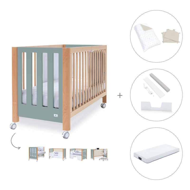 Cuna colecho 60x120 cm (5en1) madera/verde · Occa C166-M9557