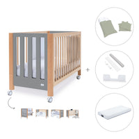 Cuna colecho 60x120 cm (5en1) madera/gris · Occa C166-M9558