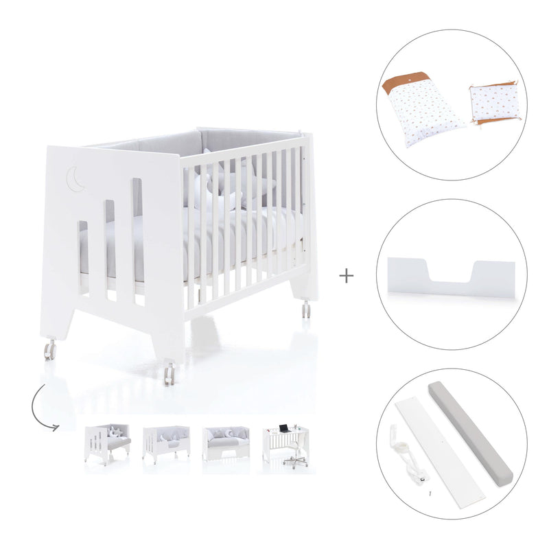 Cuna colecho madera blanca 60x120 cm (5en1) · Omni Due White C181D-M7700