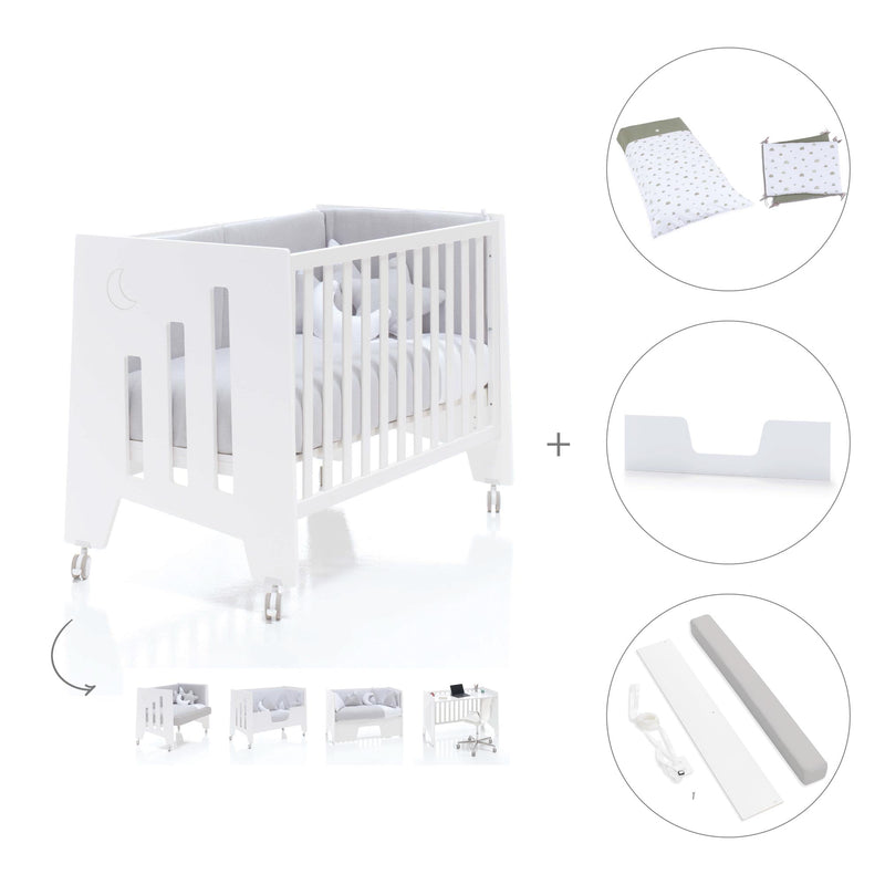 Cuna colecho madera blanca 60x120 cm (5en1) · Omni Due White C181D-M7700