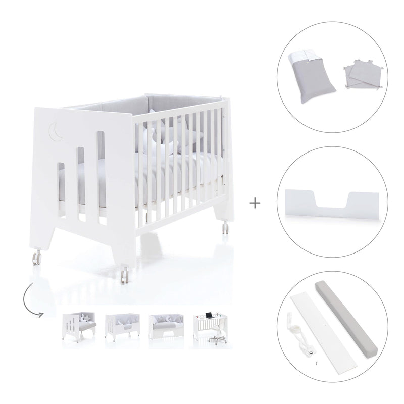 Cuna colecho madera blanca 60x120 cm (5en1) · Omni Due White C181D-M7700