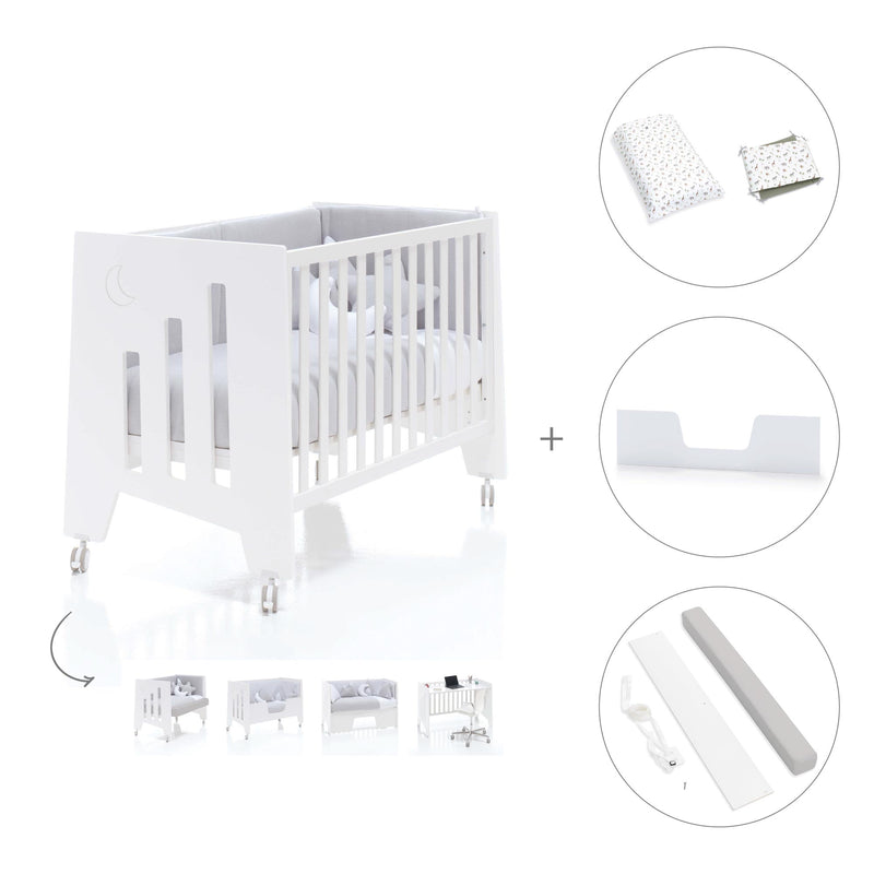 Cuna colecho madera blanca 60x120 cm (5en1) · Omni Due White C181D-M7700