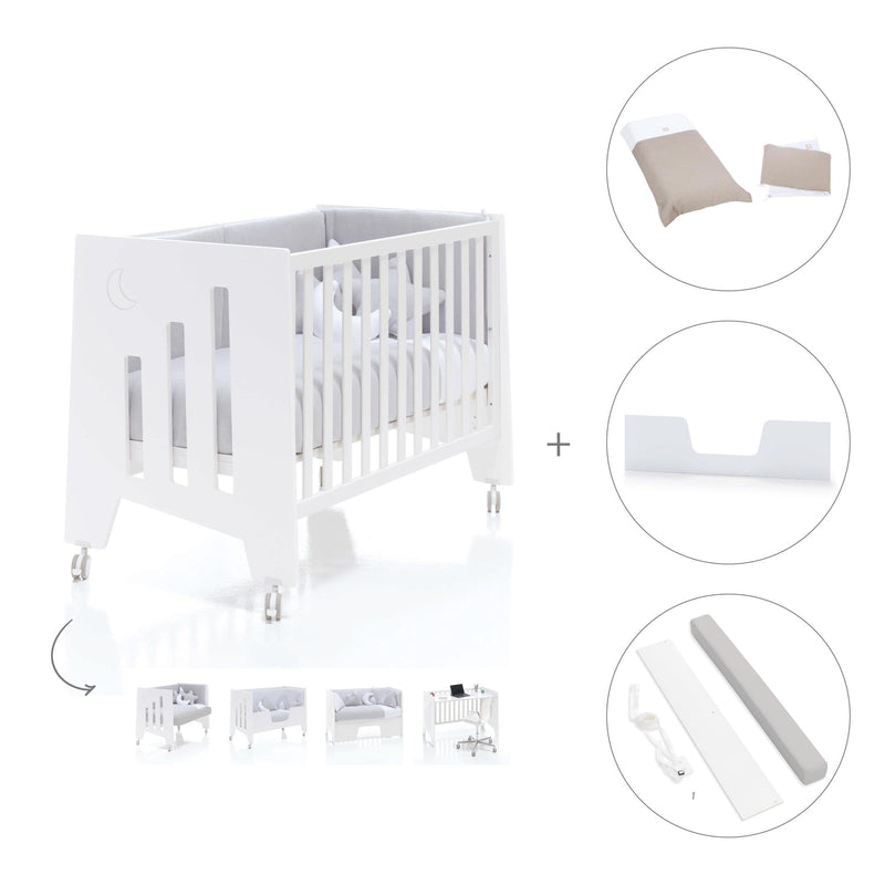 Cuna colecho madera blanca 60x120 cm (5en1) · Omni Due White C181D-M7700