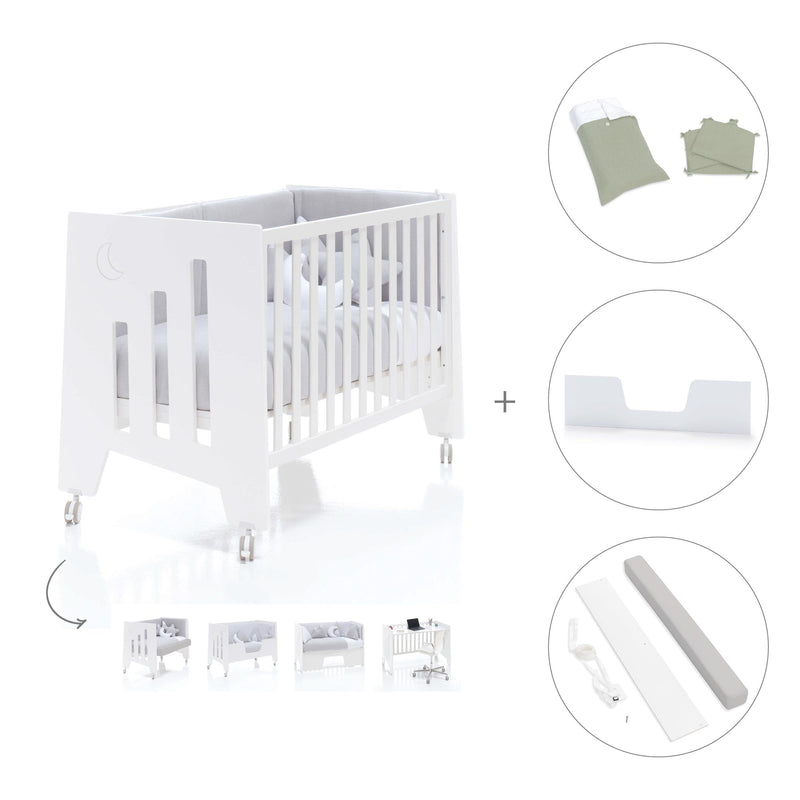 Cuna colecho madera blanca 60x120 cm (5en1) · Omni Due White C181D-M7700