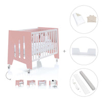 Cuna colecho 60x120 cm (5en1) rosa/blanco · Omni Due Quarzo C181D-M7759