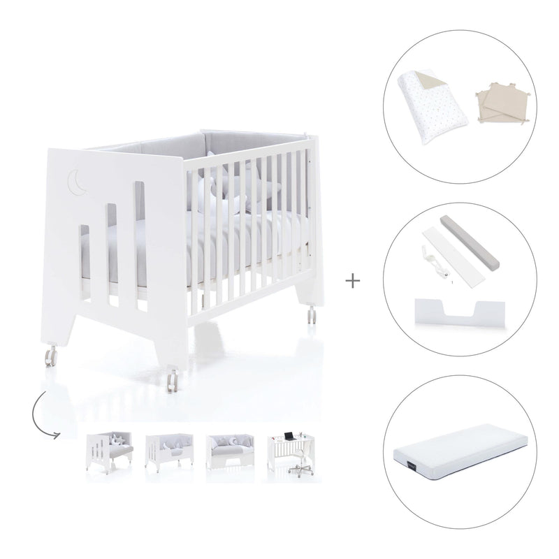 Cuna colecho madera blanca 60x120 cm (5en1) · Omni Due White C181D-M7700