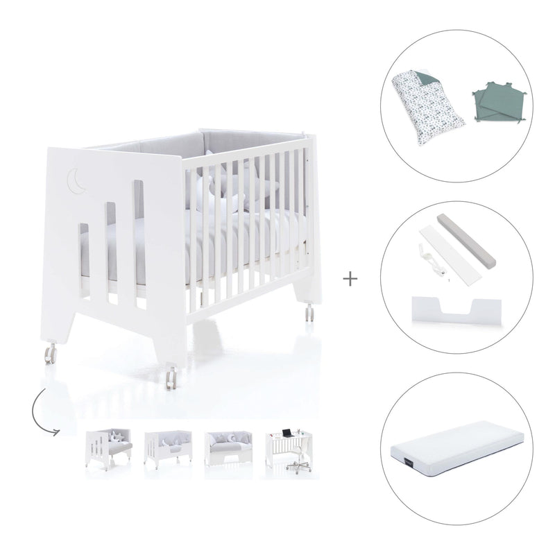 Cuna colecho madera blanca 60x120 cm (5en1) · Omni Due White C181D-M7700