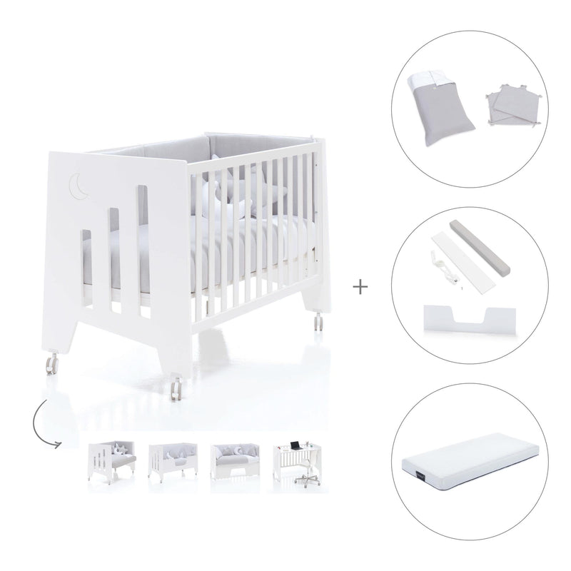 Cuna colecho madera blanca 60x120 cm (5en1) · Omni Due White C181D-M7700