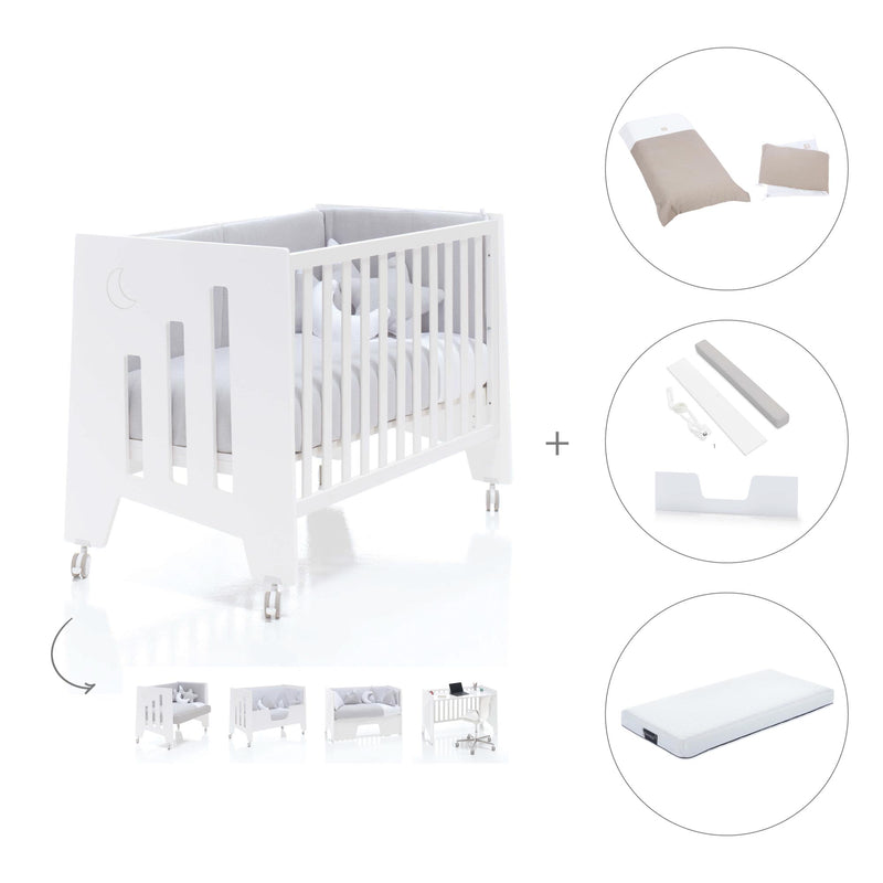 Cuna colecho madera blanca 60x120 cm (5en1) · Omni Due White C181D-M7700