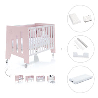 Cuna colecho 60x120 cm (5en1) rosa · Omni Due Flamingo C181D-M7742