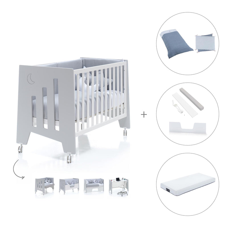 Cuna-escritorio 60x120 cm (2en1) gris · Omni Due Grey C181D-M7778