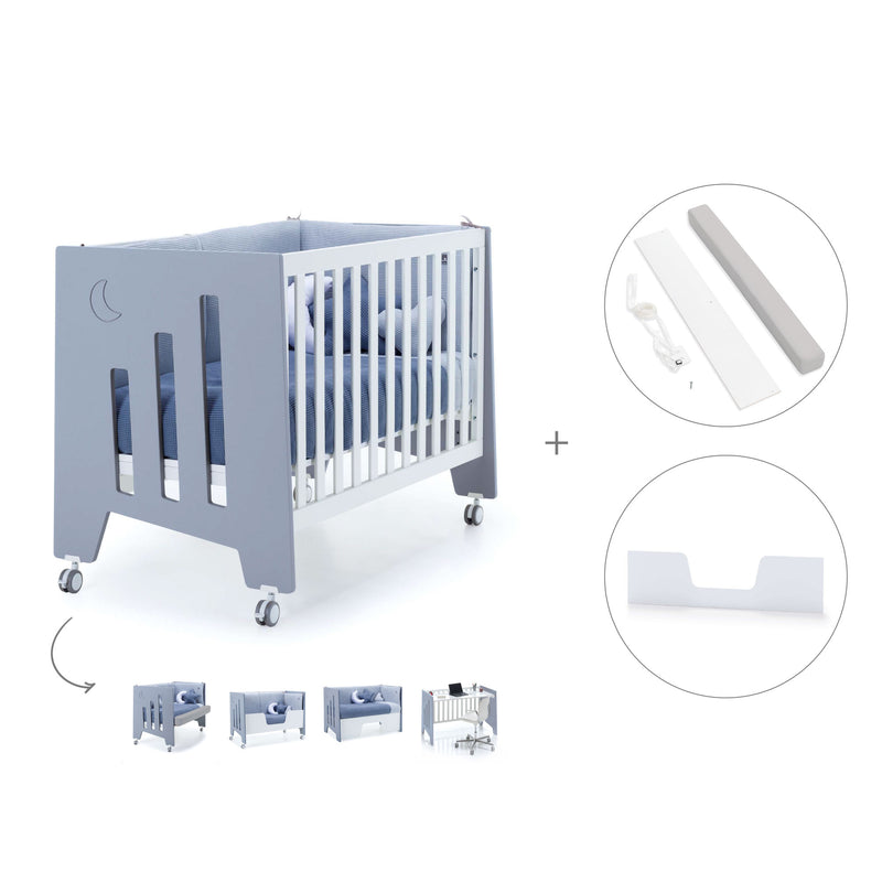 Cuna de colecho 60x120 cm (5en1) azul · Omni Due Blu denim C181D-M7741