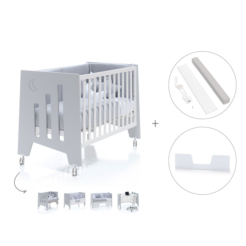 Cuna-escritorio 60x120 cm (2en1) gris · Omni Due Grey C181D-M7778