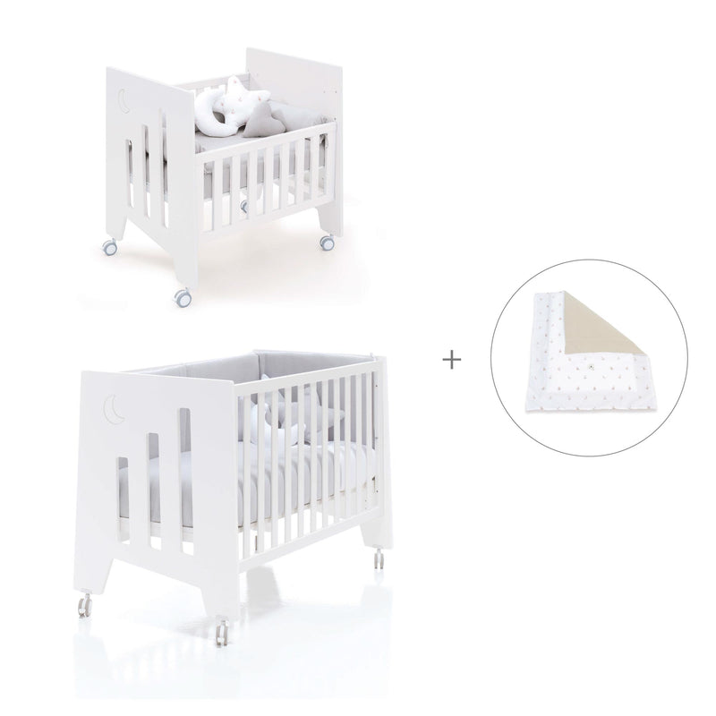 Minicuna 60x80 cm y cuna 60x120 cm (7en1) blanca · Omni Tre White C181T-M7700