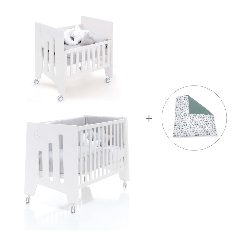 Minicuna 60x80 cm y cuna 60x120 cm (7en1) blanca · Omni Tre White C181T-M7700