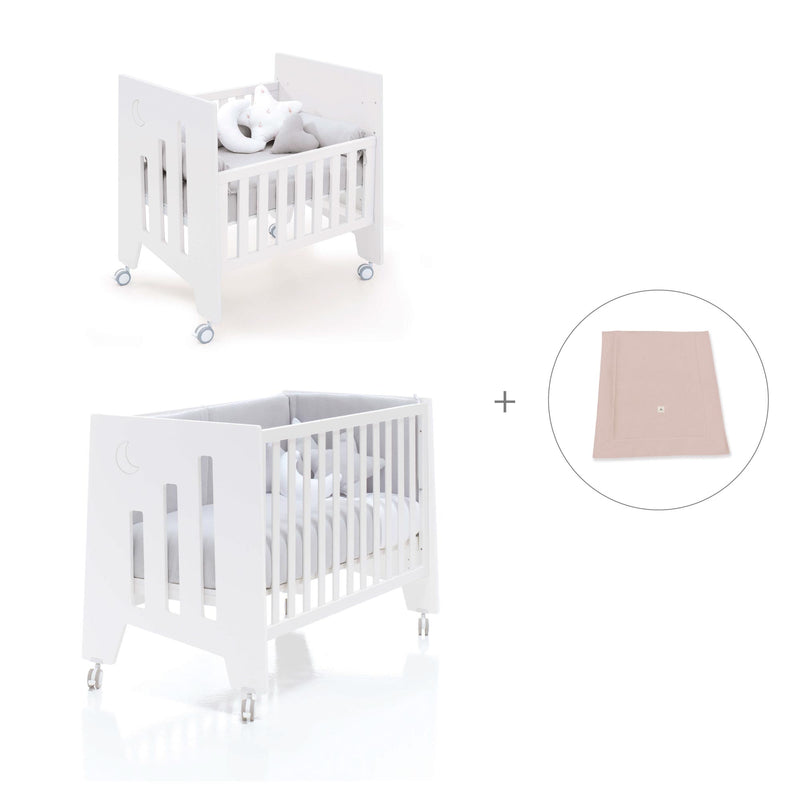 Minicuna 60x80 cm y cuna 60x120 cm (7en1) blanca · Omni Tre White C181T-M7700