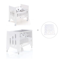 Minicuna 60x80 cm y cuna 60x120 cm (7en1) blanca · Omni Tre White C181T-M7700