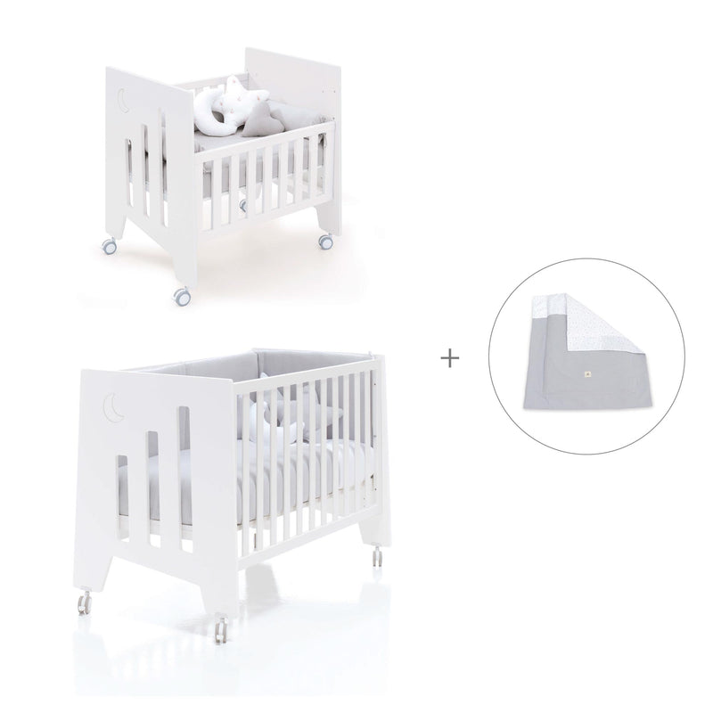 Minicuna 60x80 cm y cuna 60x120 cm (7en1) blanca · Omni Tre White C181T-M7700