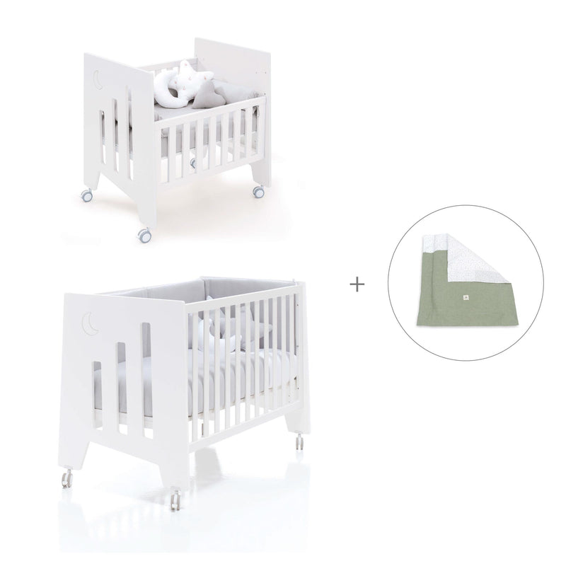 Minicuna 60x80 cm y cuna 60x120 cm (7en1) blanca · Omni Tre White C181T-M7700