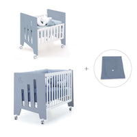 Minicuna 60x80 cm y cuna 60x120 cm (7en1) azul · Omni Tre Blu denim C181T-M7741