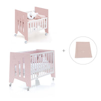 Minicuna 60x80 cm y cuna 60x120 cm (7en1) rosa claro · Omni Tre Flamingo C181T-M7742