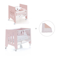 Minicuna 60x80 cm y cuna 60x120 cm (7en1) rosa claro · Omni Tre Flamingo C181T-M7742