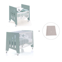 Minicuna 60x80 cm y cuna 60x120 cm (7en1) verde eucalipto · Omni Tre Eucalyptus C181T-M7757