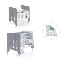 Minicuna 60x80 cm y cuna 60x120 cm (7en1) antracita · Omni Tre Antracita C181T-M7758